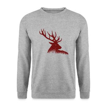 Cerf - Sweat-shirt Unisexe - gris chiné - Devant - Alina (178cm) & Michal (187cm)