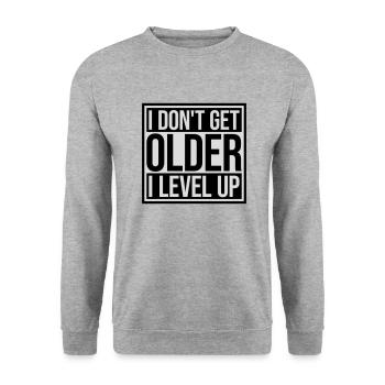 get older level up - Unisex Sweatshirt - salt & pepper - Front - Alina (178cm) & Michal (187cm)