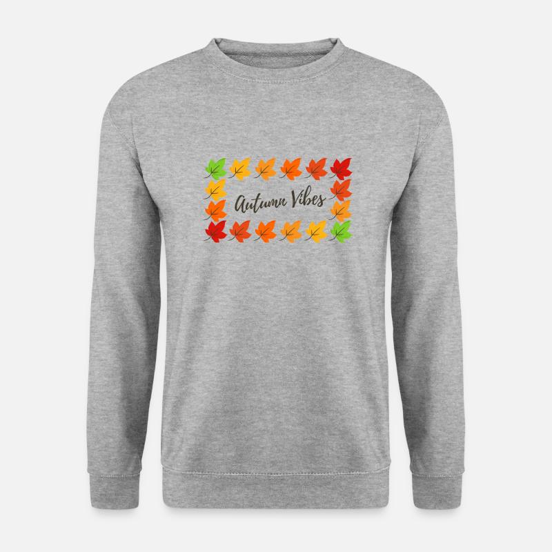 Autumn Vibes Leaves - Unisex Pullover - Weißgrau meliert