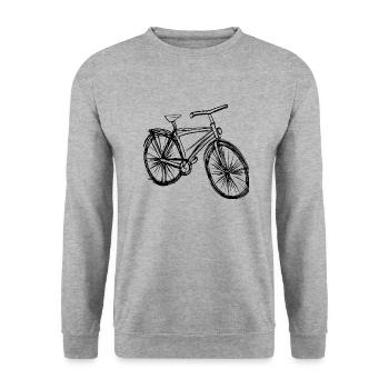 Fahrrad Gekritzel Fahrräder Radfahren Silhouette 4 - Unisex Pullover - Weißgrau meliert - Vorne - Alina (178cm) & Michal (187cm)