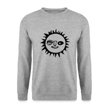 Sun Summer Watercolor Nature Beach Sky Vector 5 - Unisex Sweatshirt - salt & pepper - Front - Alina (178cm) & Michal (187cm)