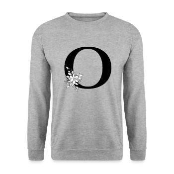 Letter O - Unisex Sweatshirt - salt & pepper - Front - Alina (178cm) & Michal (187cm)