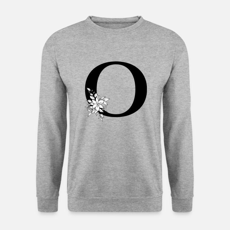 Buchstabe O - Unisex Pullover - Weißgrau meliert
