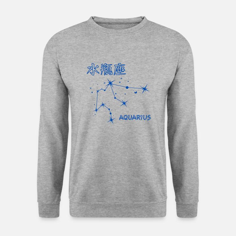 Wassermann Sternzeichen Aquarius Sternbild & Sign - Unisex Pullover - Weißgrau meliert