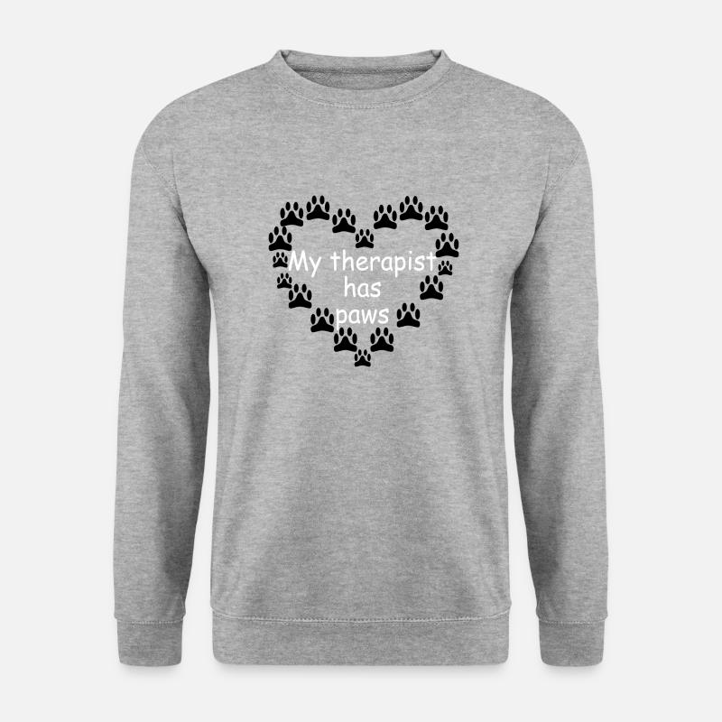 My therapist has paws - Unisex Sweatshirt - salt & pepper