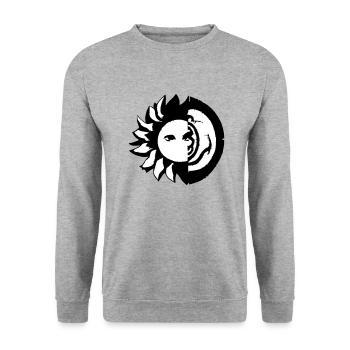 Sun Moon Mosaic Astrology Symbol Vector 08 - Unisex Sweatshirt - salt & pepper - Front - Alina (178cm) & Michal (187cm)