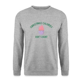 Christmas calories don't count - Sweat-shirt Unisexe - gris chiné - Devant - Alina (178cm) & Michal (187cm)