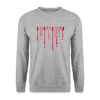 big bad wolf quote - Unisex Sweatshirt - salt & pepper - Front - Alina (178cm) & Michal (187cm)