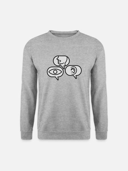 See Speak Hear Speech bubbles - Unisex Sweatshirt - salt & pepper
