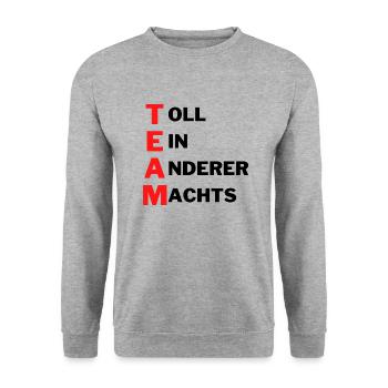 TEAM toll ein anderer machts - Unisex Pullover - Weißgrau meliert - Vorne - Alina (178cm) & Michal (187cm)