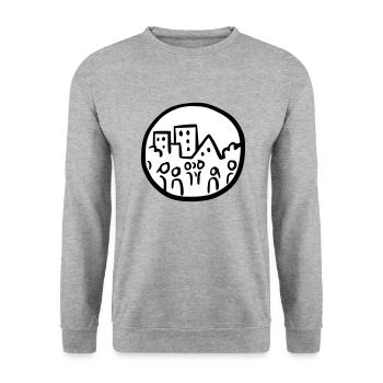 Home - Sweat-shirt Unisexe - gris chiné - Devant - Alina (178cm) & Michal (187cm)