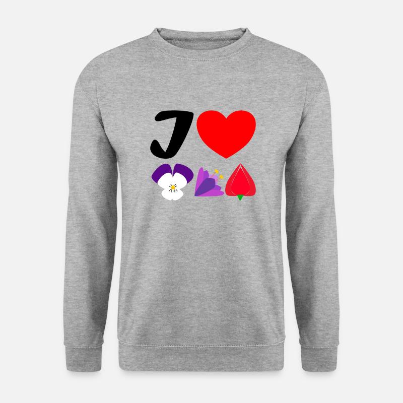 I love springflowers - Unisex Pullover - Weißgrau meliert