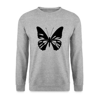 Butterfly Nature Butterflies Vector 5 - Unisex Sweatshirt - salt & pepper - Front - Alina (178cm) & Michal (187cm)