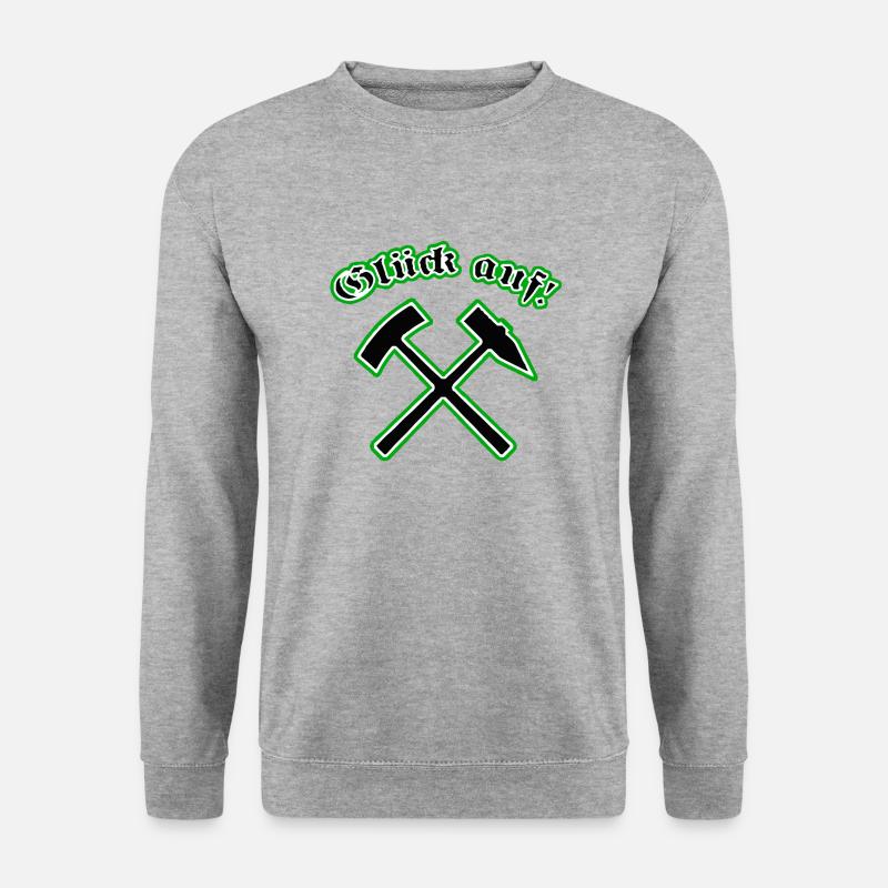 Glück auf - Unisex Pullover - Weißgrau meliert