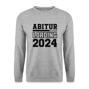 Abitur Loading 2024 - Unisex Pullover - Weißgrau meliert - Vorne - Alina (178cm) & Michal (187cm)