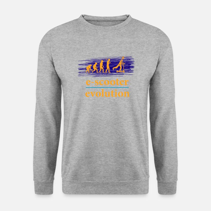 E-Scooter E-Roller Scooter - Unisex Pullover - Weißgrau meliert