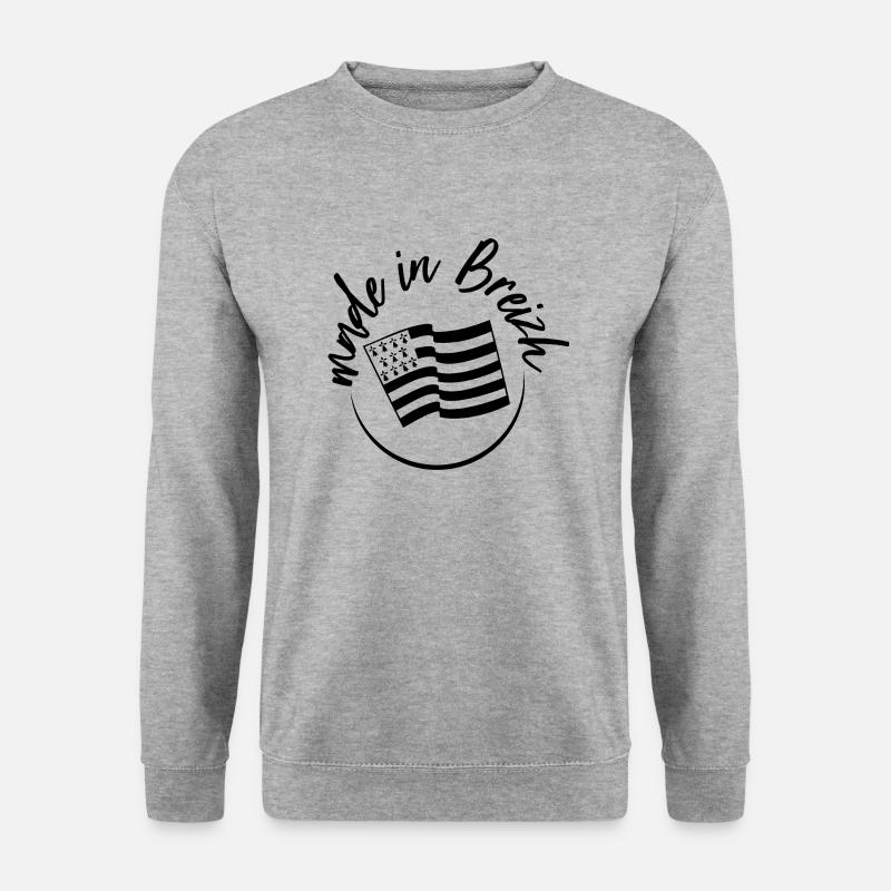 hergestellt in Breizh - Unisex Pullover - Weißgrau meliert
