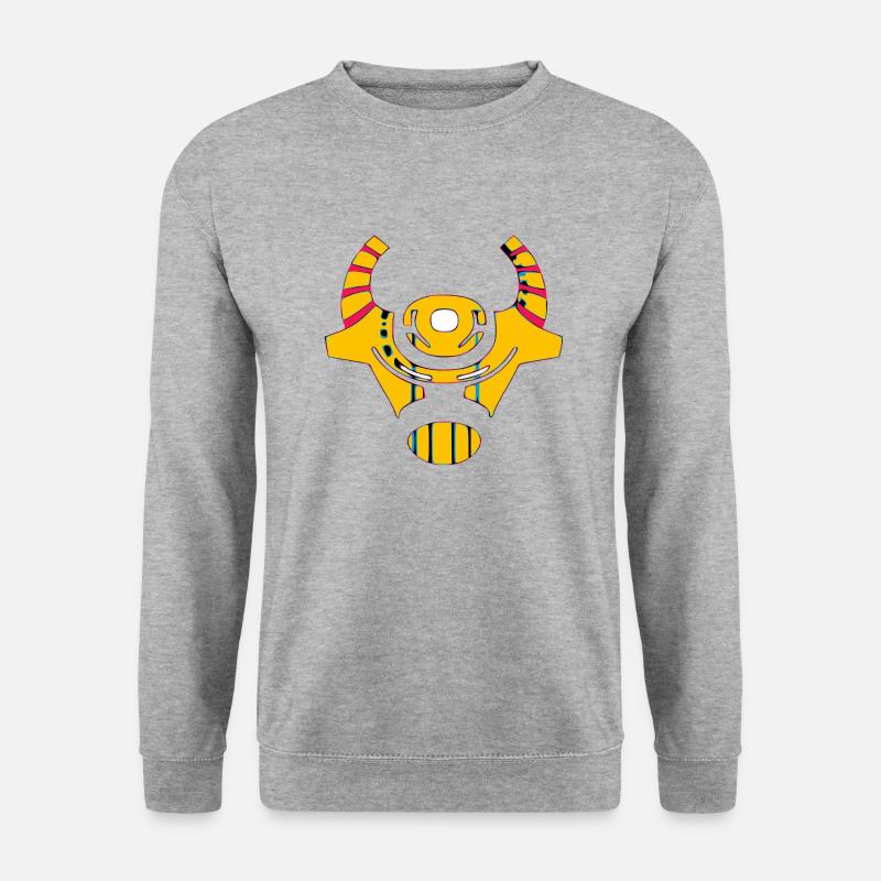 Stilisierter Kuhkopf - Unisex Pullover - Weißgrau meliert