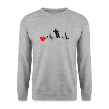 Dart Player Gift Darts Saying Darts Sport - Unisex Sweatshirt - salt & pepper - Front - Alina (178cm) & Michal (187cm)