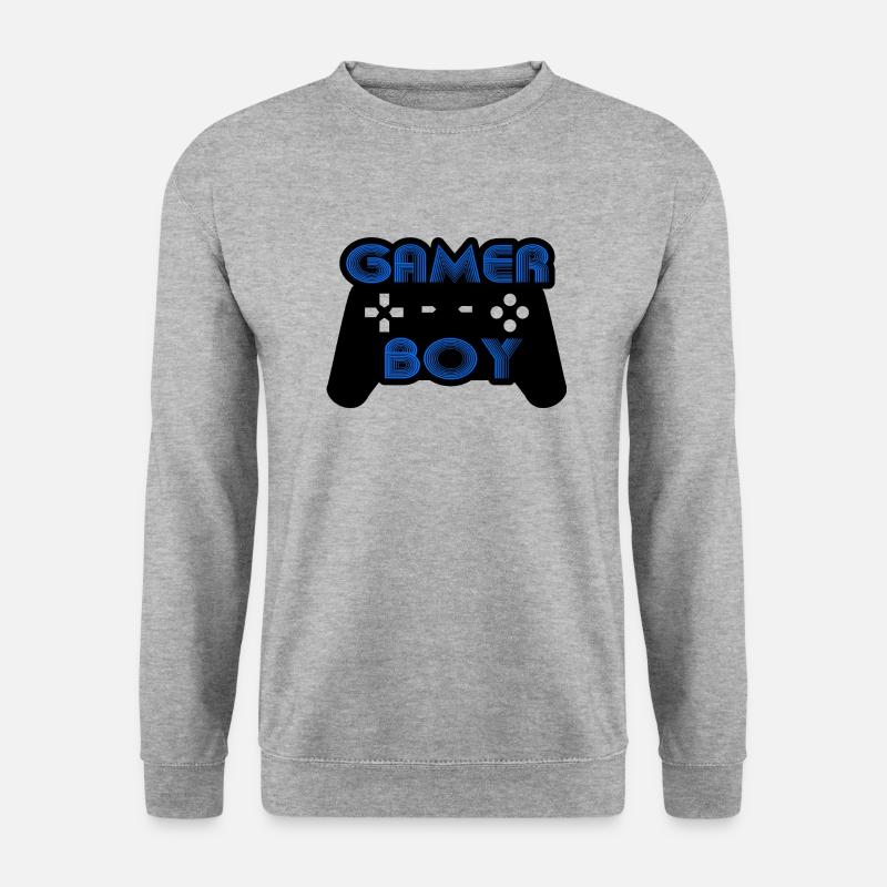 Gamer-Junge - Unisex Pullover - Weißgrau meliert