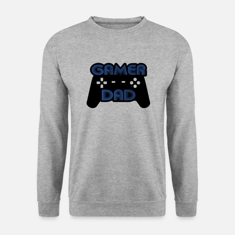 Gamer Papa - Unisex Pullover - Weißgrau meliert