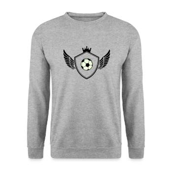 Football crest - Unisex Sweatshirt - salt & pepper - Front - Alina (178cm) & Michal (187cm)