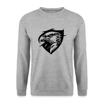 Eagle in profile - Unisex Sweatshirt - salt & pepper - Front - Alina (178cm) & Michal (187cm)