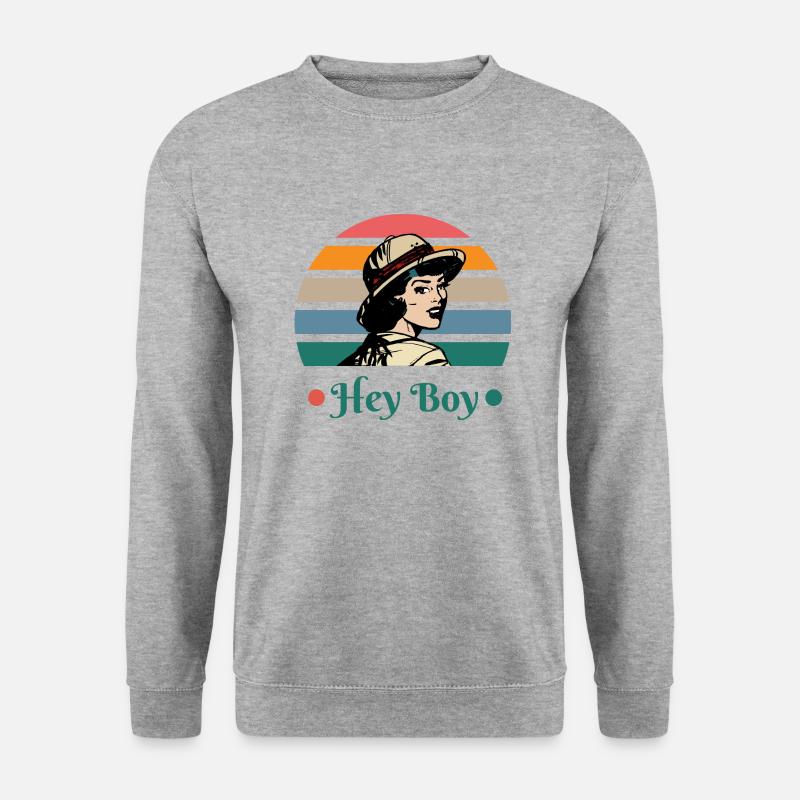 Hey Boy! - Unisex Pullover - Weißgrau meliert