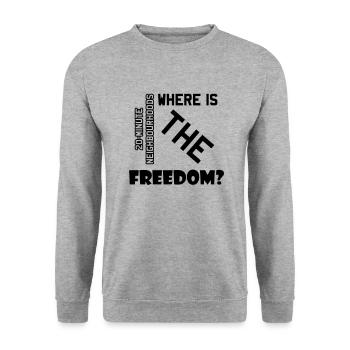 freedom - Unisex Sweatshirt - salt & pepper - Front - Alina (178cm) & Michal (187cm)
