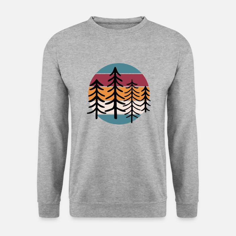 Forest retro - Unisex Pullover - Weißgrau meliert