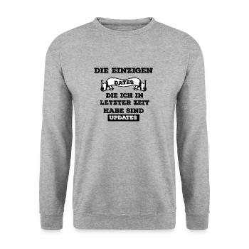 die einizigen Dates die ich habe - Unisex Pullover - Weißgrau meliert - Vorne - Alina (178cm) & Michal (187cm)