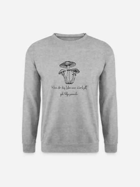 Wenn das Leben dir einen Korb gibt... - Unisex Pullover - Weißgrau meliert