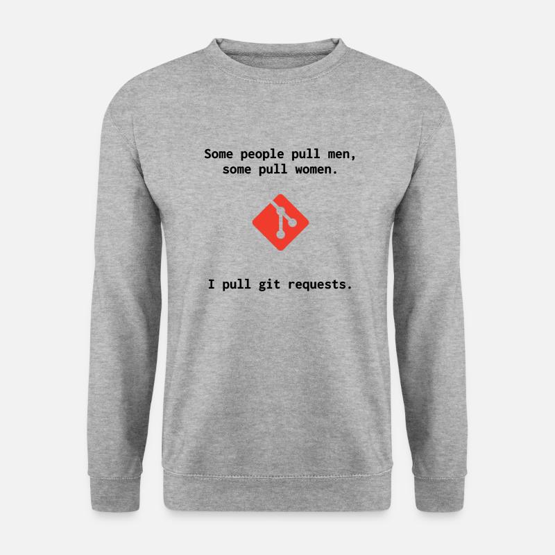 Git Witz - Pull Requests - Unisex Pullover - Weißgrau meliert