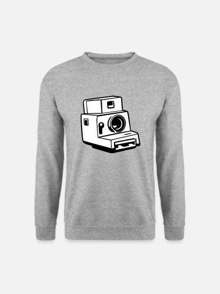 Kamera, Vintage Kamera, , Alte Kamera, Old - Unisex Pullover - Weißgrau meliert