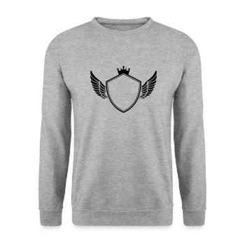 coat of arms - Unisex Sweatshirt - salt & pepper - Front - Alina (178cm) & Michal (187cm)