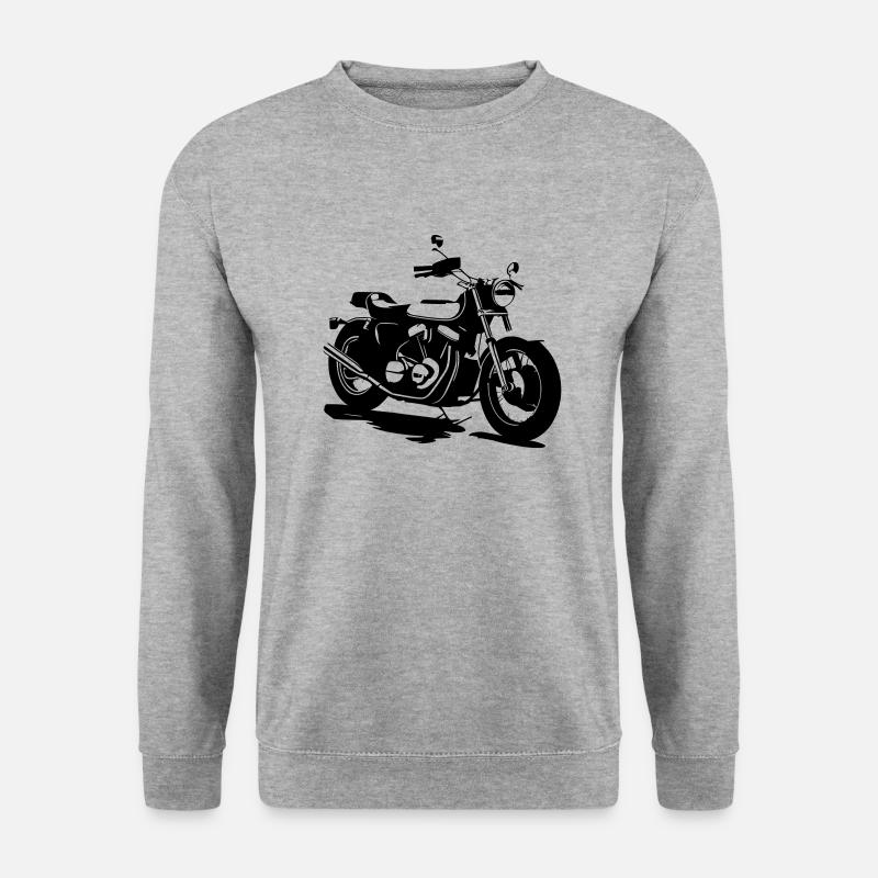 KLASSISCHES MOTORRAD - Unisex Pullover - Weißgrau meliert