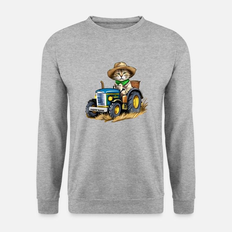 bauer katze - Unisex Pullover - Weißgrau meliert