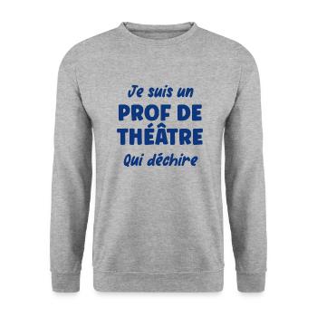 Je suis un prof de théâtre - Sweat-shirt Unisexe - gris chiné - Devant - Alina (178cm) & Michal (187cm)
