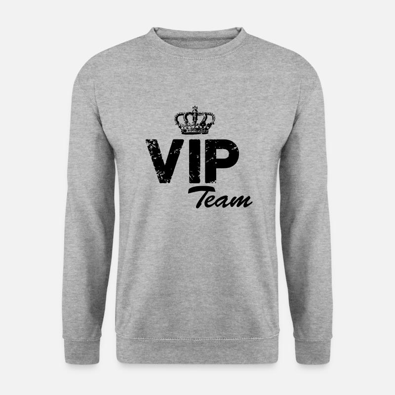 vip team - Unisex Pullover - Weißgrau meliert