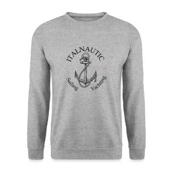 ITALNAUTIC sailing & yachting club 1986 - Unisex Pullover - Weißgrau meliert - Vorne - Alina (178cm) & Michal (187cm)