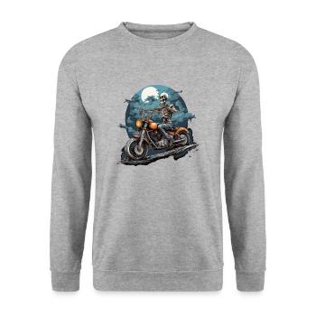 Biker de la mort - Sweat-shirt Unisexe - gris chiné - Devant - Alina (178cm) & Michal (187cm)