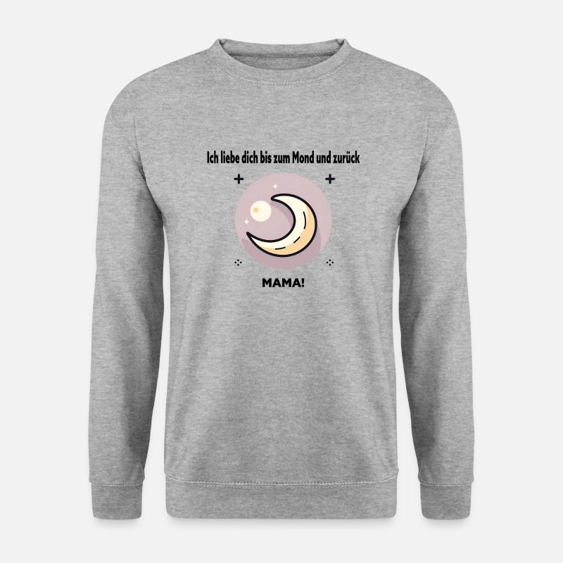 Ich liebe dich bis zum Mond und zurück - Muttertag - Unisex Pullover - Weißgrau meliert