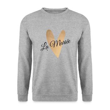 La mariée coeur doré - Sweat-shirt Unisexe - gris chiné - Devant - Alina (178cm) & Michal (187cm)
