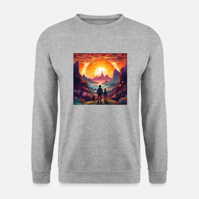 Magische Reise - Unisex Pullover - Weißgrau meliert