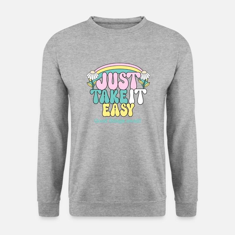 Just Take It Easy - Unisex Pullover - Weißgrau meliert