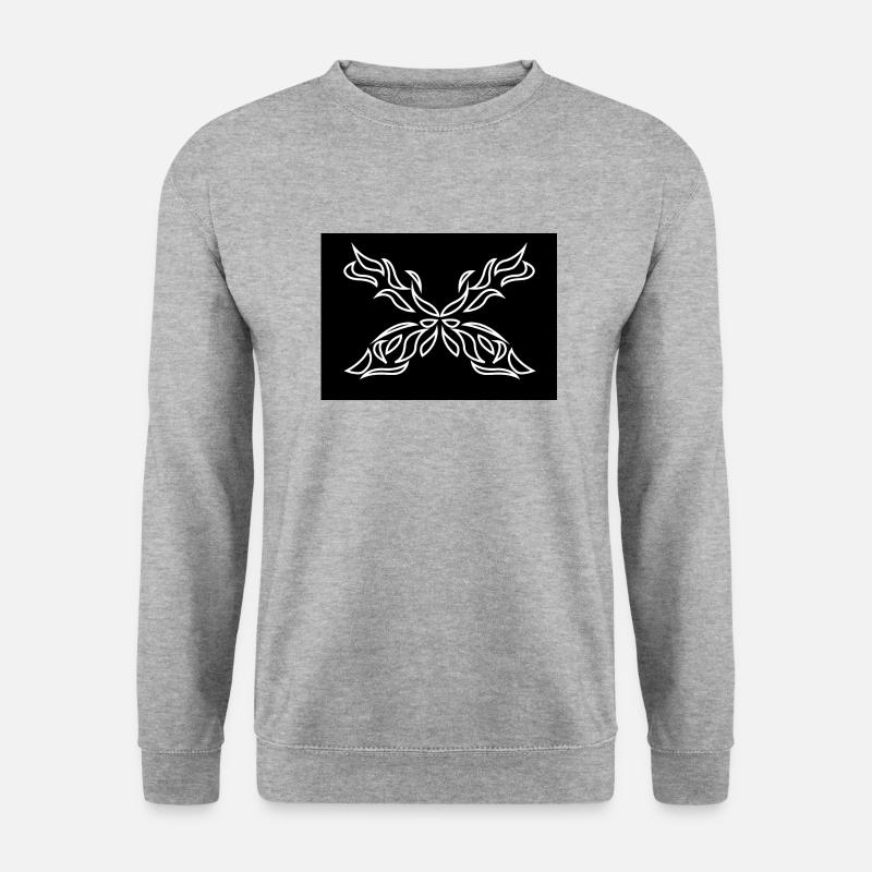 Schmetterling - Unisex Pullover - Weißgrau meliert