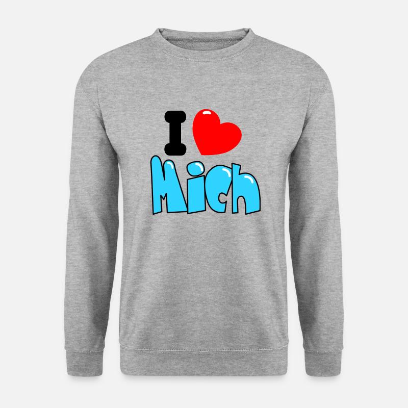 I ❤ Mich - Unisex Pullover - Weißgrau meliert