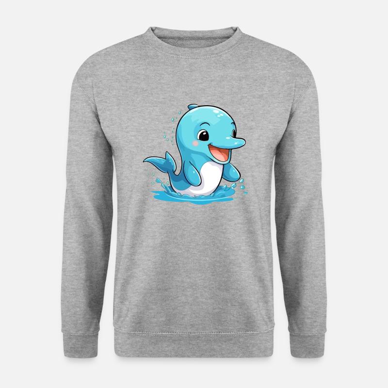 Held der Delfin - Unisex Pullover - Weißgrau meliert