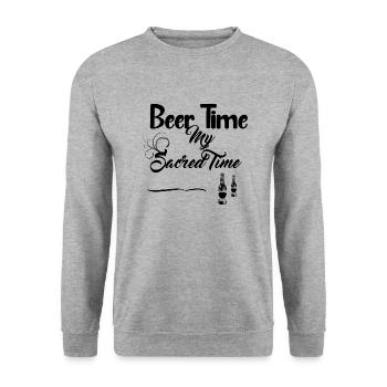 Conception de l’heure de la bière - Sweat-shirt Unisexe - gris chiné - Devant - Alina (178cm) & Michal (187cm)