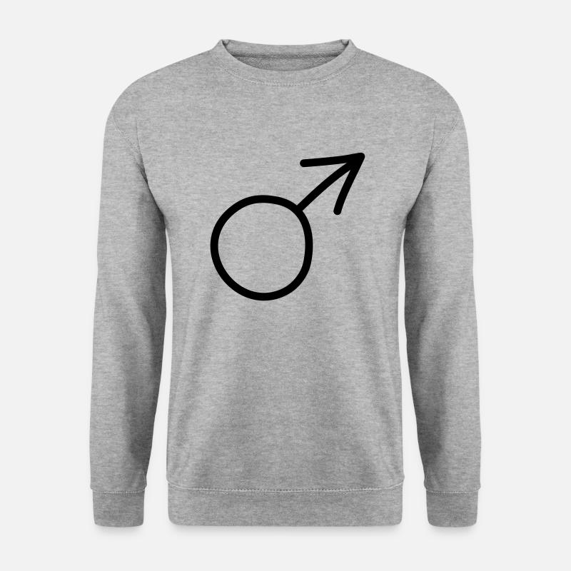 maennlich 1 - Unisex Pullover - Weißgrau meliert